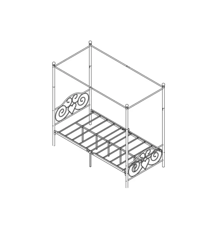 Godeer 748f Metal Canopy Bed Frame With Vintage Style Headboard And Footboard Instruction Manual