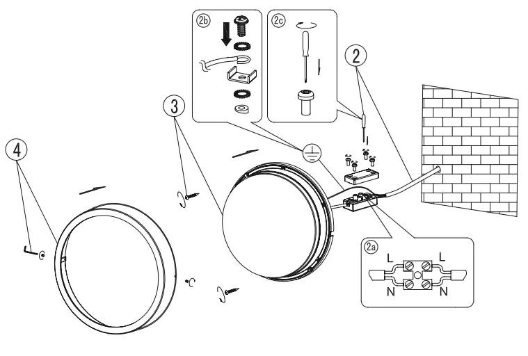 Paul Neuhaus Round Bulkhead LED Ceiling Lamp - electrical