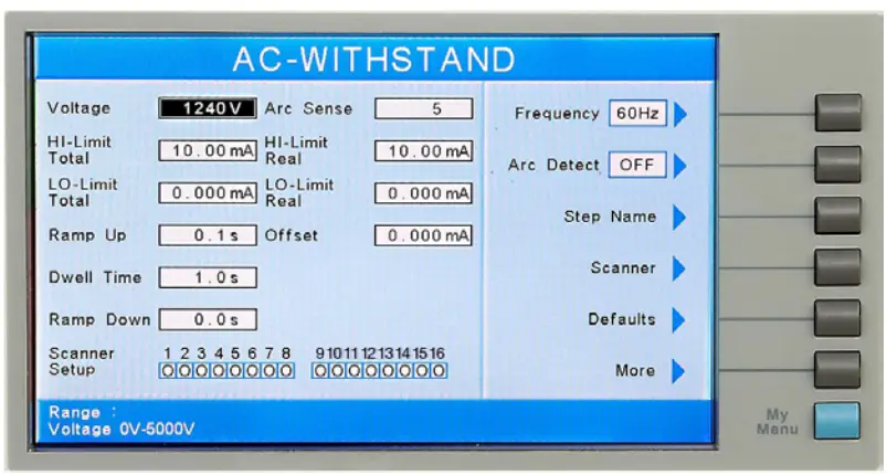 ASSOCIATED RESEARCH SC6540 Modular Multiplexer - Scanner settings