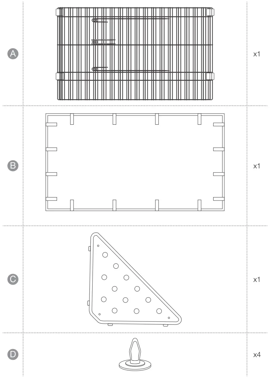 amazon basics B07KB49GZQ Canvas Bottom Pet Cage with Divider Set - Figure 1