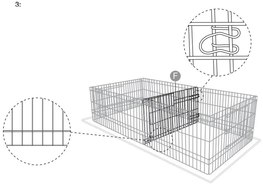amazon basics B07KB49GZQ Canvas Bottom Pet Cage with Divider Set - Figure 5