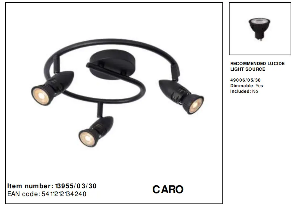 LUCIDE CARO LED Ceiling Spotlight - Figure 1