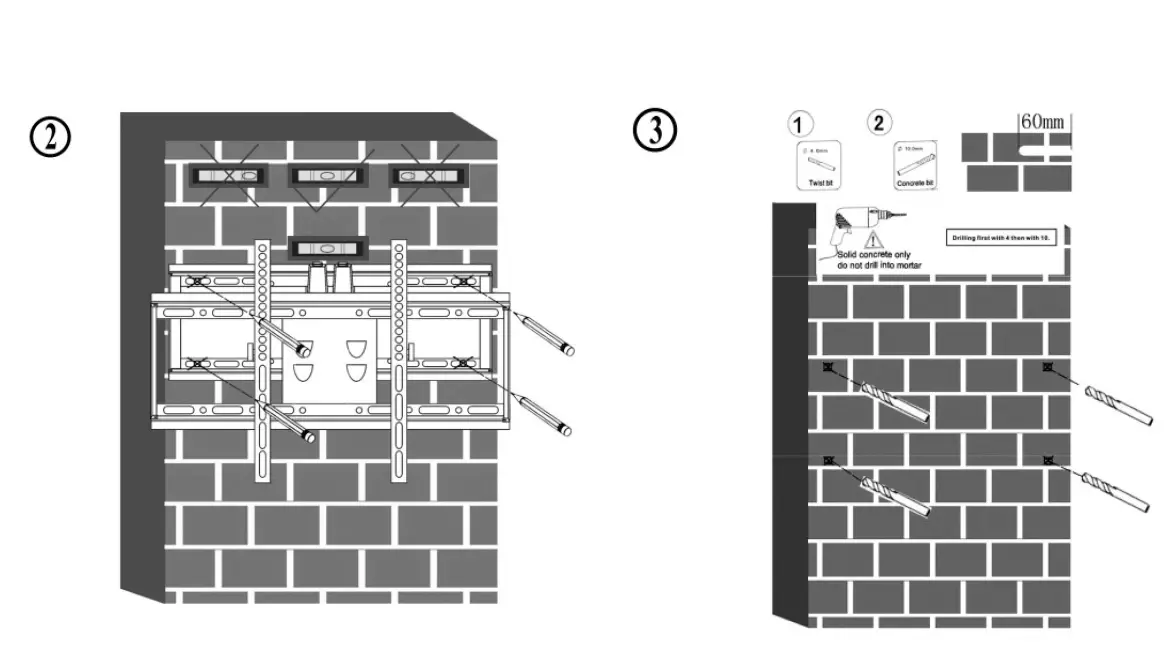 Continental Edison CE600DBL4 Tilt and swivel double arm TV wall mount 2