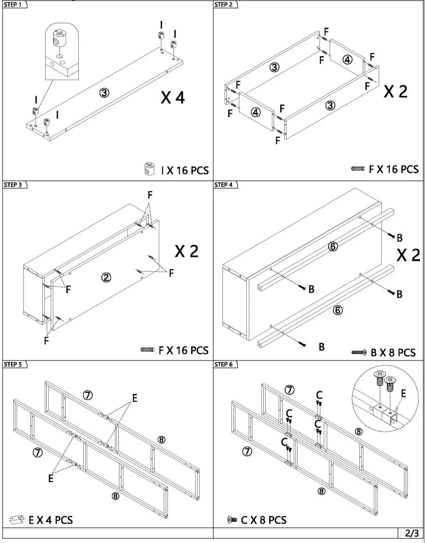 Wood and Metal Frame 4 Shelf Standard Bookcase with Units Open and Display Shelves - Fig1