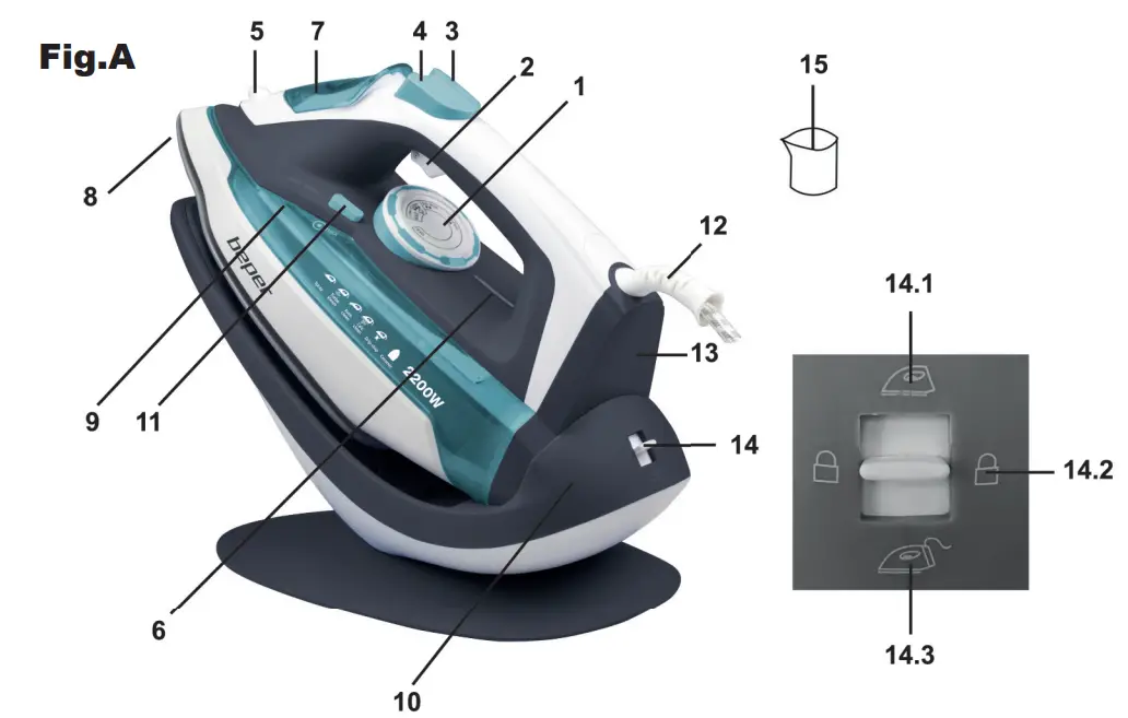 beper 50 161 Cordless Steam Iron