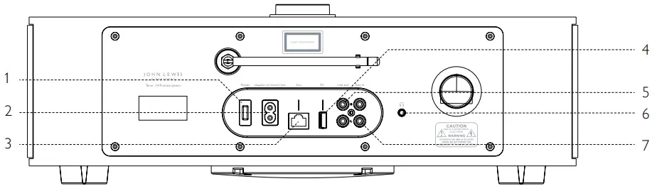 JOHN LEWIS TENOR HI-FI Music System -Connection pane