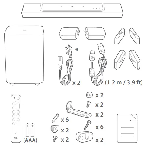 JBL Bar 1000 Powered 7.1.4 Channel Sound Bar System - Fig 58