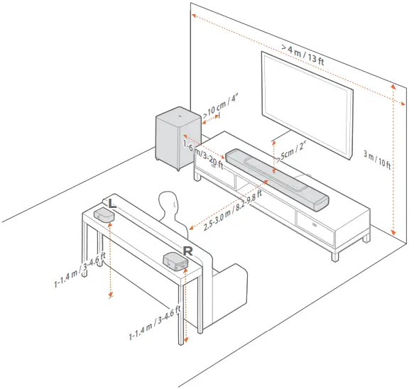 JBL Bar 1000 Powered 7.1.4 Channel Sound Bar System - Fig 8