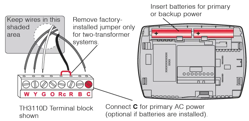 Honeywell PRO3000 Series Non-Programmable Digital Thermostat 3
