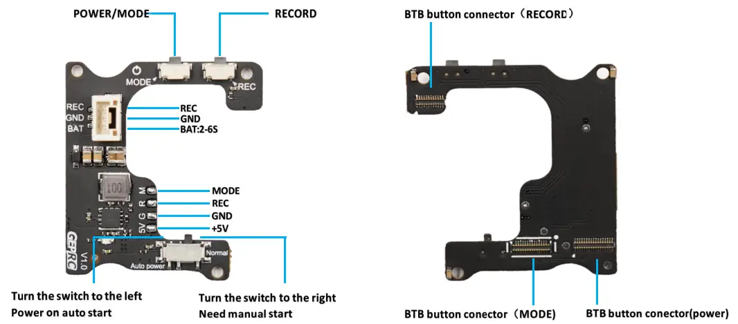 GEP GoPro Hero 8 Naked BEC Board Diagram