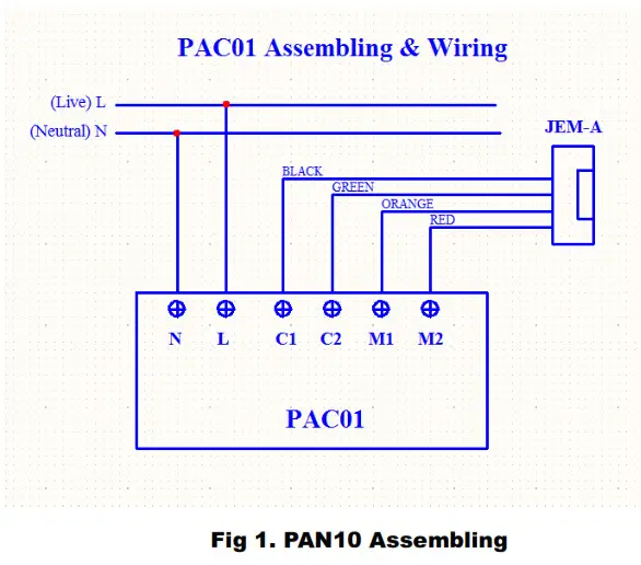 Z-Wave PAC01 JEM-A Adapter - Installation