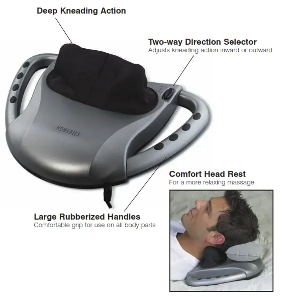 Therapist Select Kneading Shiatsu Massager - Deep Kneading Action