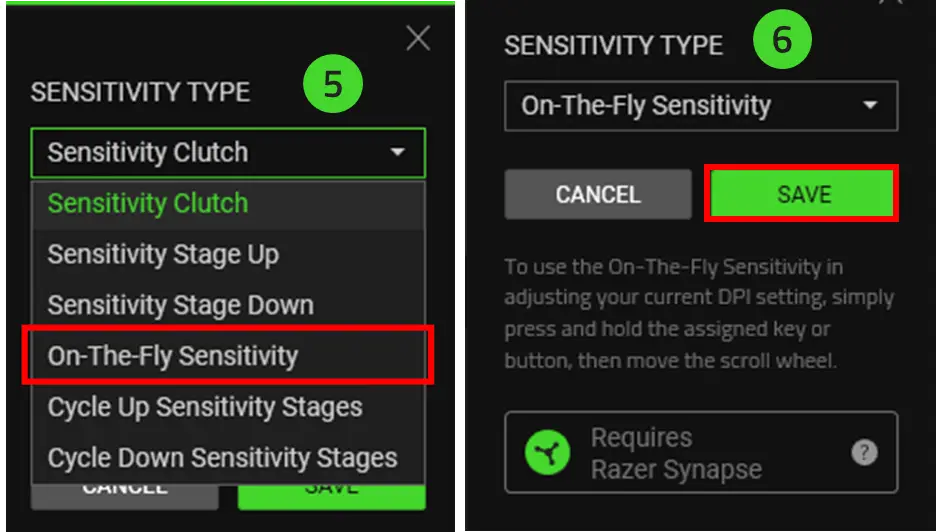 How to set-up On-the-Fly Sensitivity