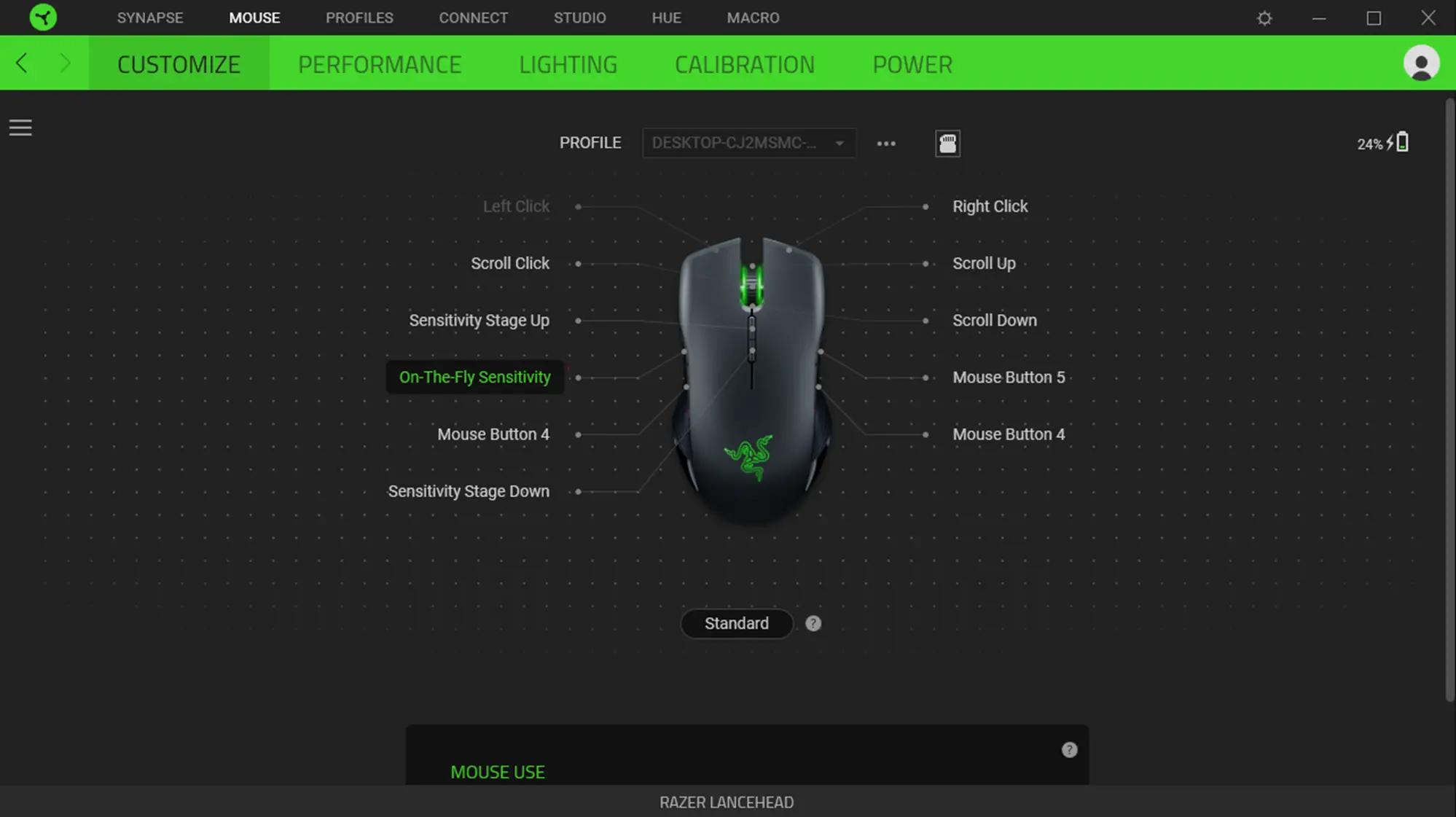 How to set-up On-the-Fly Sensitivity