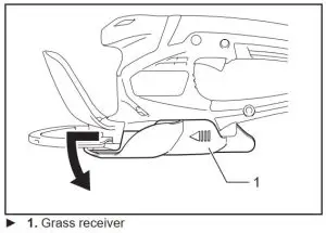 FIG 13 Installing or removing the grass receiver