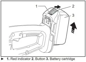 FIG 4 Installing or removing battery cartridge