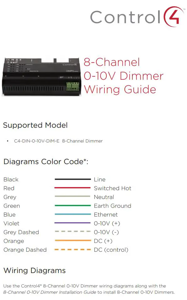 Control4 8-Channel 0-10V Dimmer User Guide