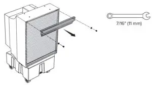 BIG ASS FANS COOL SPACE Cooling Media Replacement - Remove retainer bar