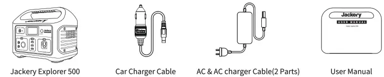 Jackery Explorer 500W Portable Power Station- Pack