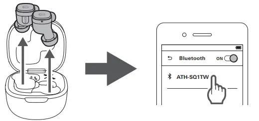 audio technica ATH SQ1TW Wireless Headphones - Pairing