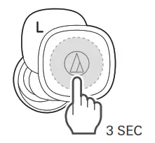 audio technica ATH SQ1TW Wireless Headphones - function 1