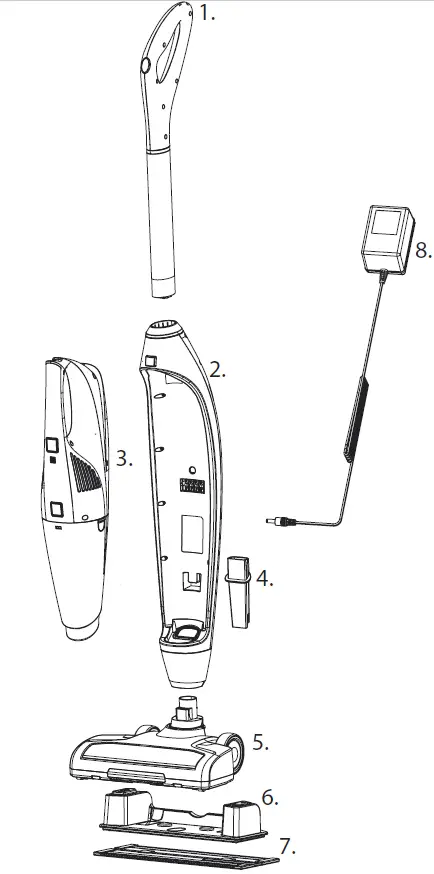 HYUNDAI HHE213308 3-in-1 Stick Vacuum Cleaner and Aqua Mop FIG 1