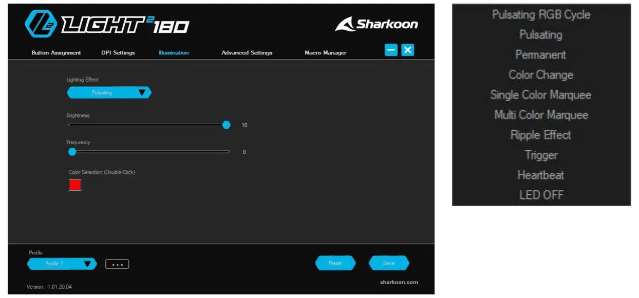 Sharkoon Light-2 180 Ultra Lightweight Gaming Mouse - Illumination