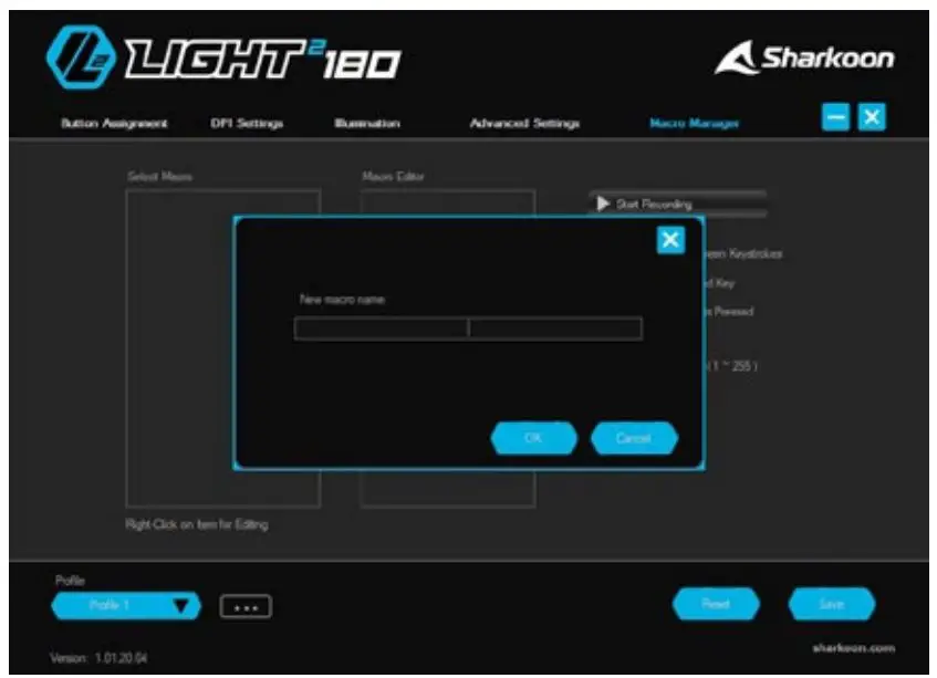 Sharkoon Light-2 180 Ultra Lightweight Gaming Mouse - Options
