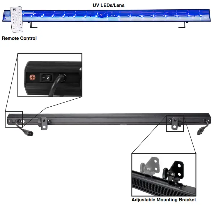 ADJ Eco UV Bar Plus IR 1 Meter UV LED Bar with Remote - fig