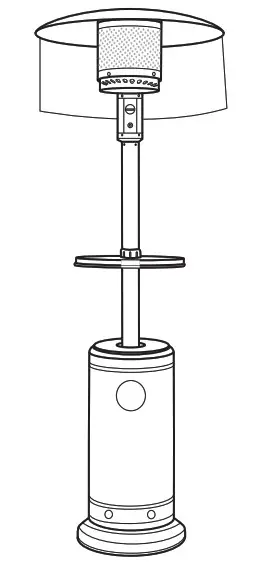 FENCY SUUS-SSL H81226 S S717 46000 BTU Stainless Steel Flame Propane Patio Heater - Cover