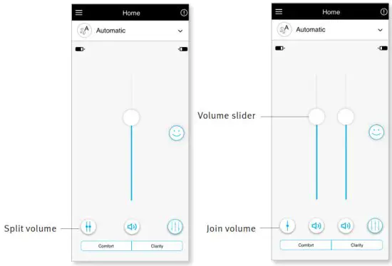 unitron Remote Plus Apps - Split volume