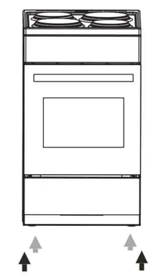 ARTUSI AFE547W 54cm Upright Cooker - adjustment
