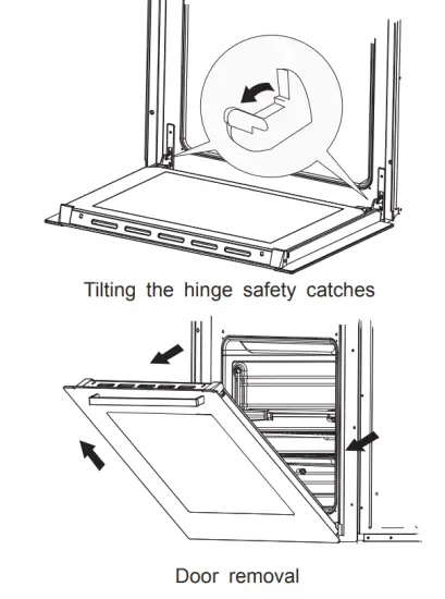 ARTUSI AFE547W 54cm Upright Cooker - safety catches