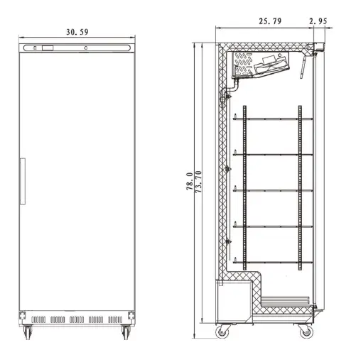 MOTAK-842-CSD1DREC Upright Economy-Reach-in-Refrigerator-FIG-1