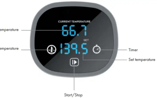 Klarstein 10035556 QUICK STICK SMART Sous vide - CONTROL PANEL AND KEYS