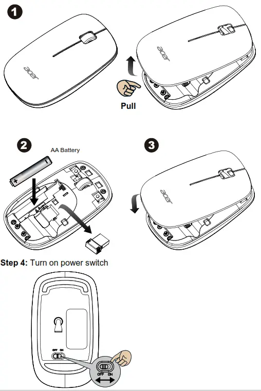 Mouse with Nano Receiver -Installing Batteries