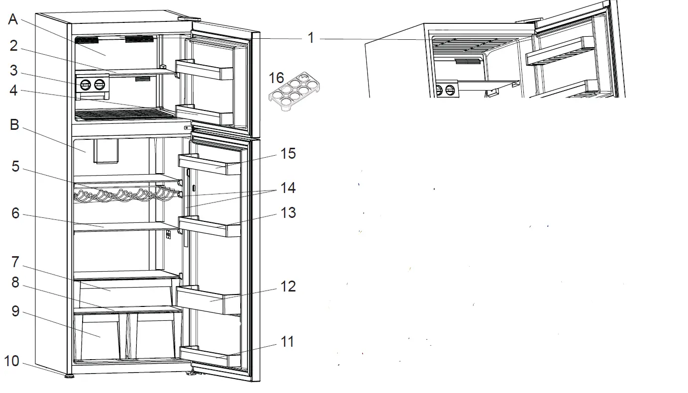 SHARP SJ-TE435H4W-EU Standing Fridge Freezers 03