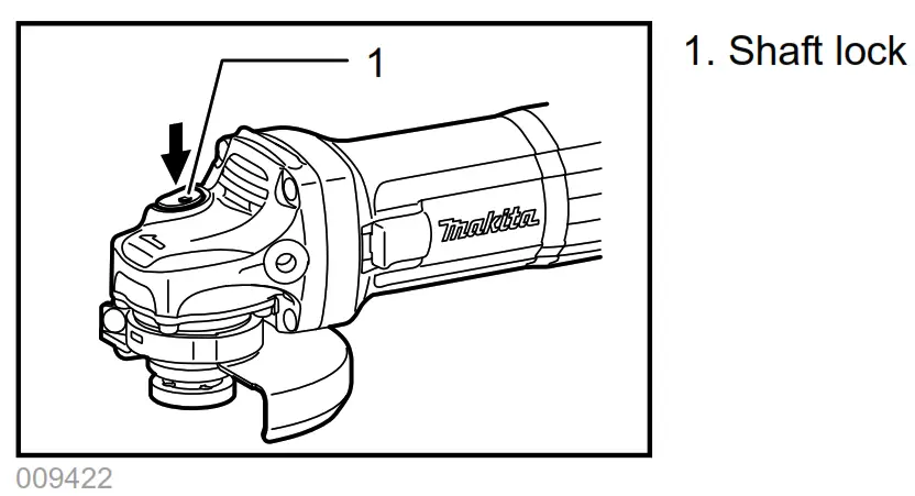 makita GA4030R 100mm Angle Grinder - Shaft lock