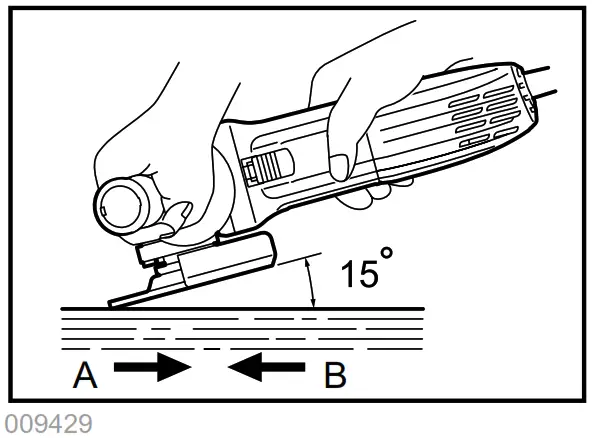makita GA4030R 100mm Angle Grinder - sanding