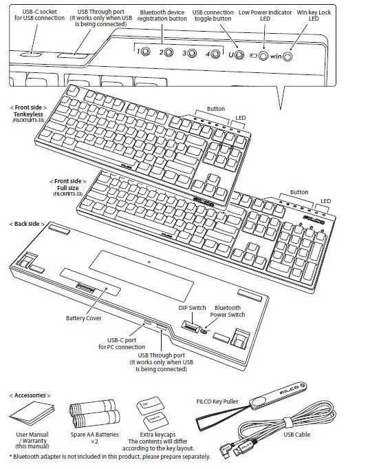 FILCO Majestouch Convertible 3 Bluetooth Keyboard 1