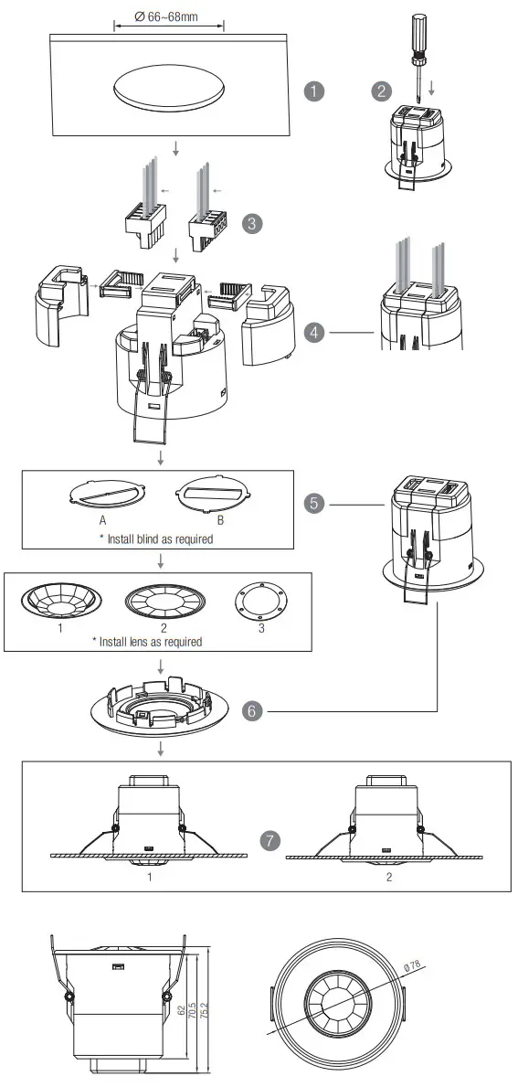 HYTRONIK HBIR32 PIR Standalone Motion Sensor - Mechanical Structure & Dimensions