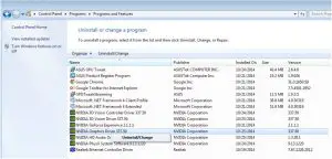 Uninstalling the VGA driver