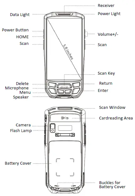 PDA Handheld Terminal 5 Inch Android 9 4G-1