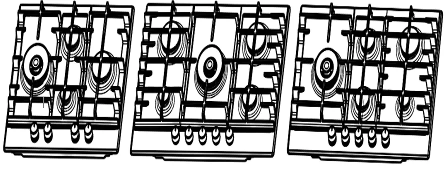 HOOVER HHG6D5WC5X Placa Gas Natural Hobs