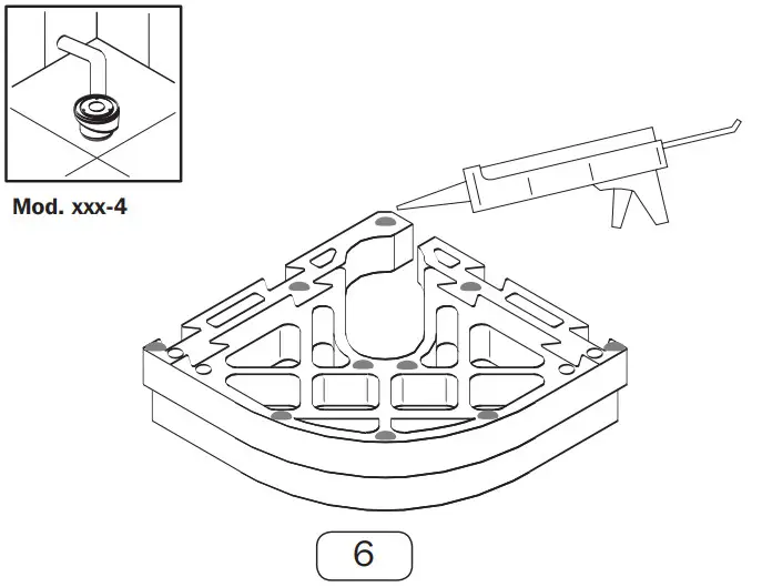 KALDEWEI 567 Superplan Shower Bath - GLUEING ON THE BASE PLATE