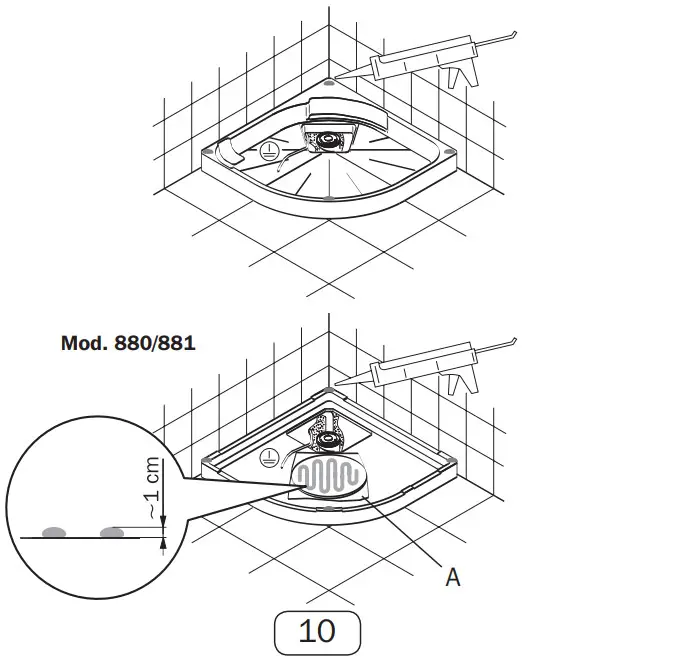 KALDEWEI 567 Superplan Shower Bath - GLUEING ON THE SHOWER TUB