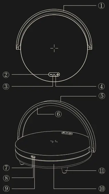EZ VALO Wireless Charger Music Lamp - Figure 1
