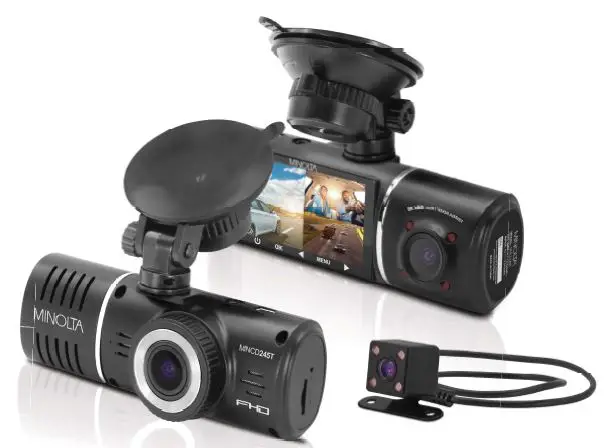 MINOLTA MNCD245T 3-Channel 1080p Dash Camera