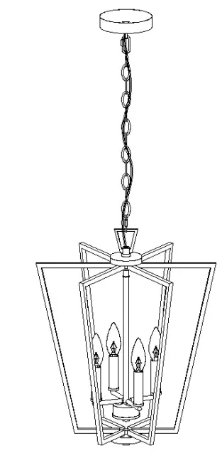 Uolfin-5069610-4-Light-Brushed-Gold-with-Geometric-Shape-Modern-Contemporary-Cage-Chandelier-FIG1