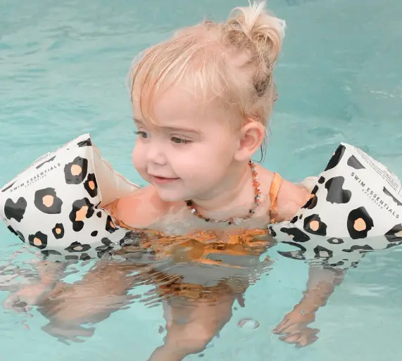 Swim Essentials Swimming Armbands Beige Leopard